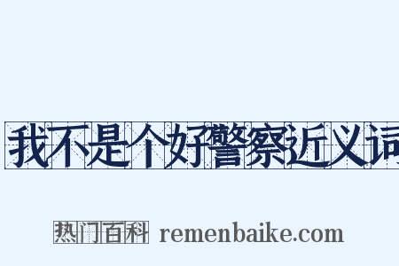 我不是个好警察近义词是什么意思的图片
